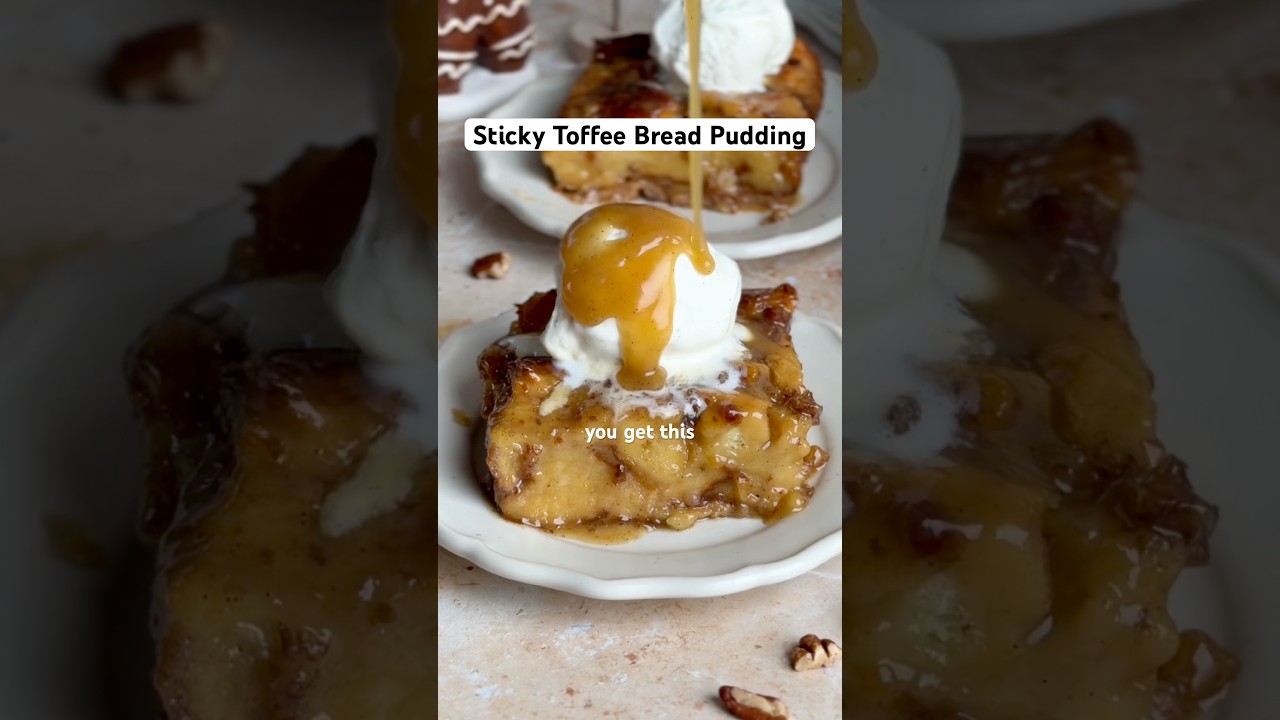 Sticky toffee bread pudding - one of the BEST desserts I’ve ever had! 