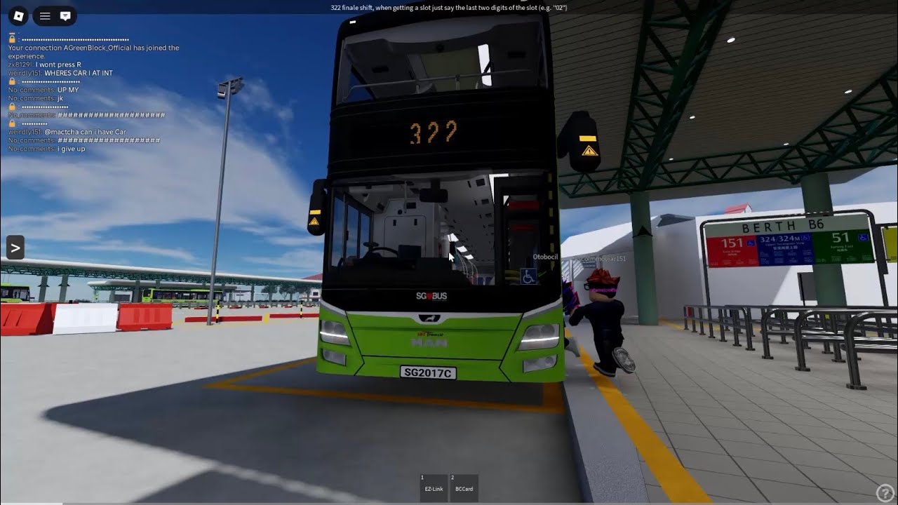 [LAGGY FOOTAGE]  Roblox Hougang: Ride on MAN A95 Euro 5 Demonstrator SG2017C (My Rep) on svc 322.