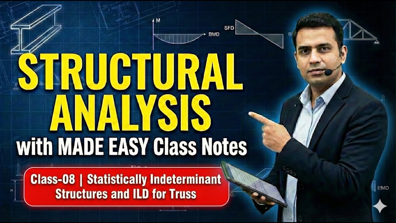 Structural Analysis | Class-08 Statically Indeterminate Structures and ILD for Truss