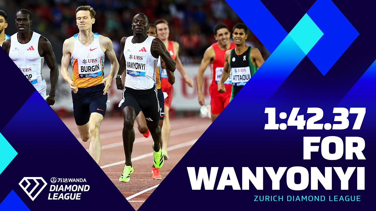 Wanyonyi holds strong in the final stretch of the 800m to win in Zurich | Wanda Diamond League