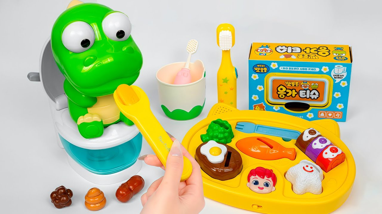 [toy asmr] Krong’s Toilet & Mealtime Routine 💩🍴크롱 배변훈련 & 식사놀이 장난감 언박싱 | Satisfying Unboxing