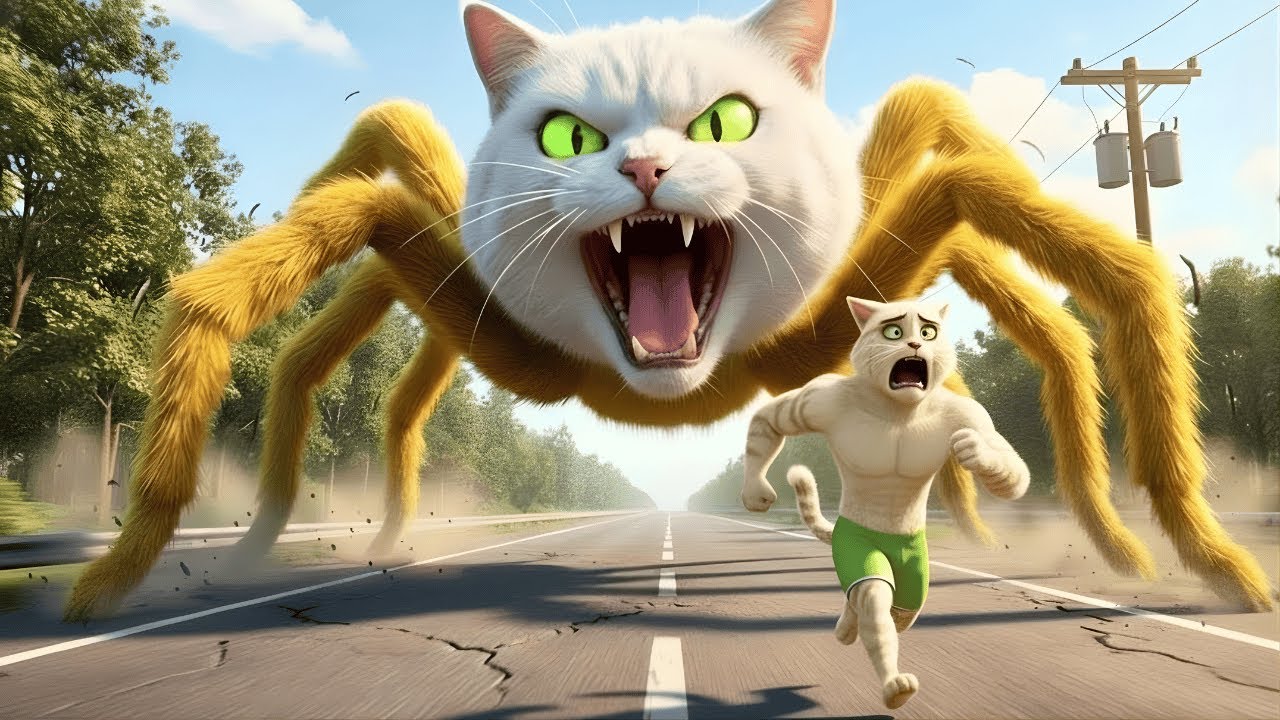 🐱⚡ The Kitten’s Sudden Spider Curse! | Cat Story