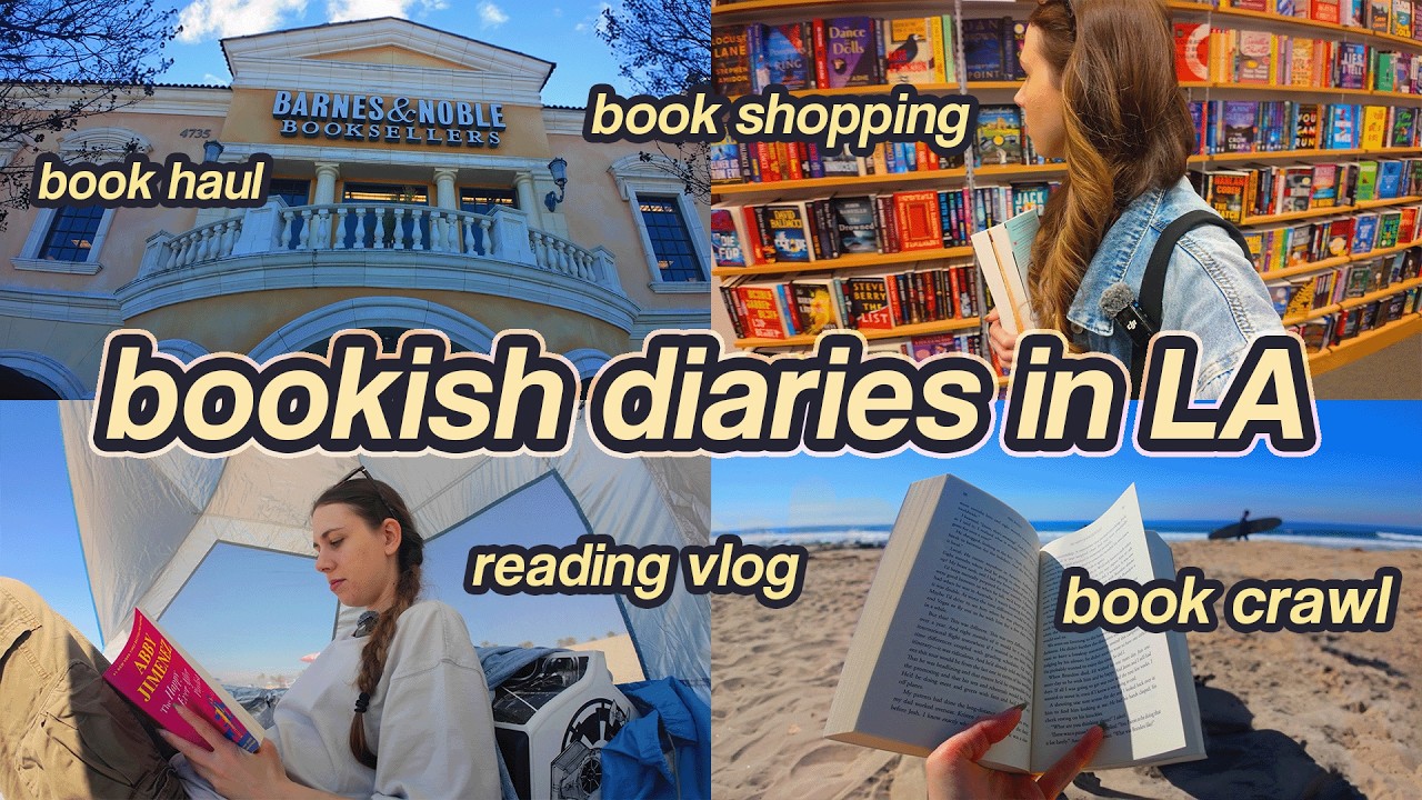 ИДЕАЛЬНЫЙ КНИЖНЫЙ ВИДЕОБЛОГ в Лос-Анджелесе 📖⭐️ Покупка книг, книжный тур, чтение на пляже