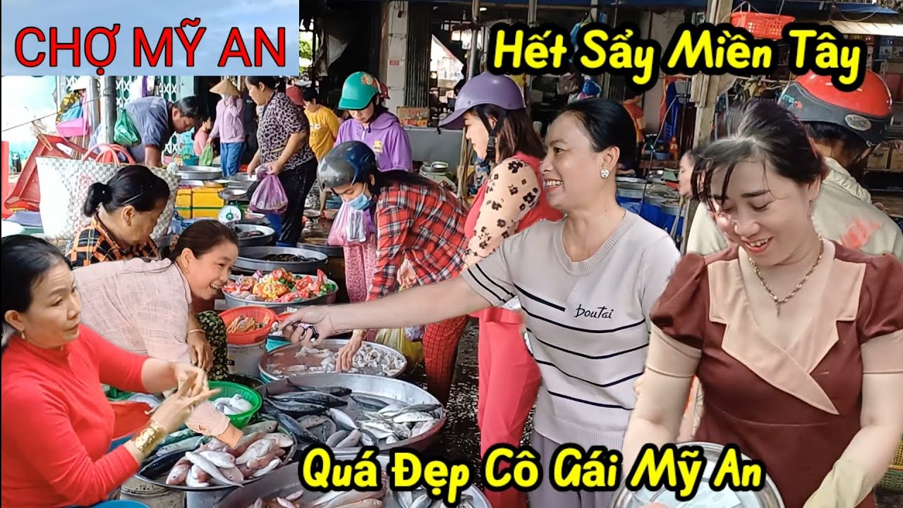 Gặp Cô gái bán rau quá Đẹp Chợ Mỹ An  - Mang Thít Vĩnh Long, ngập tràn tôm cá