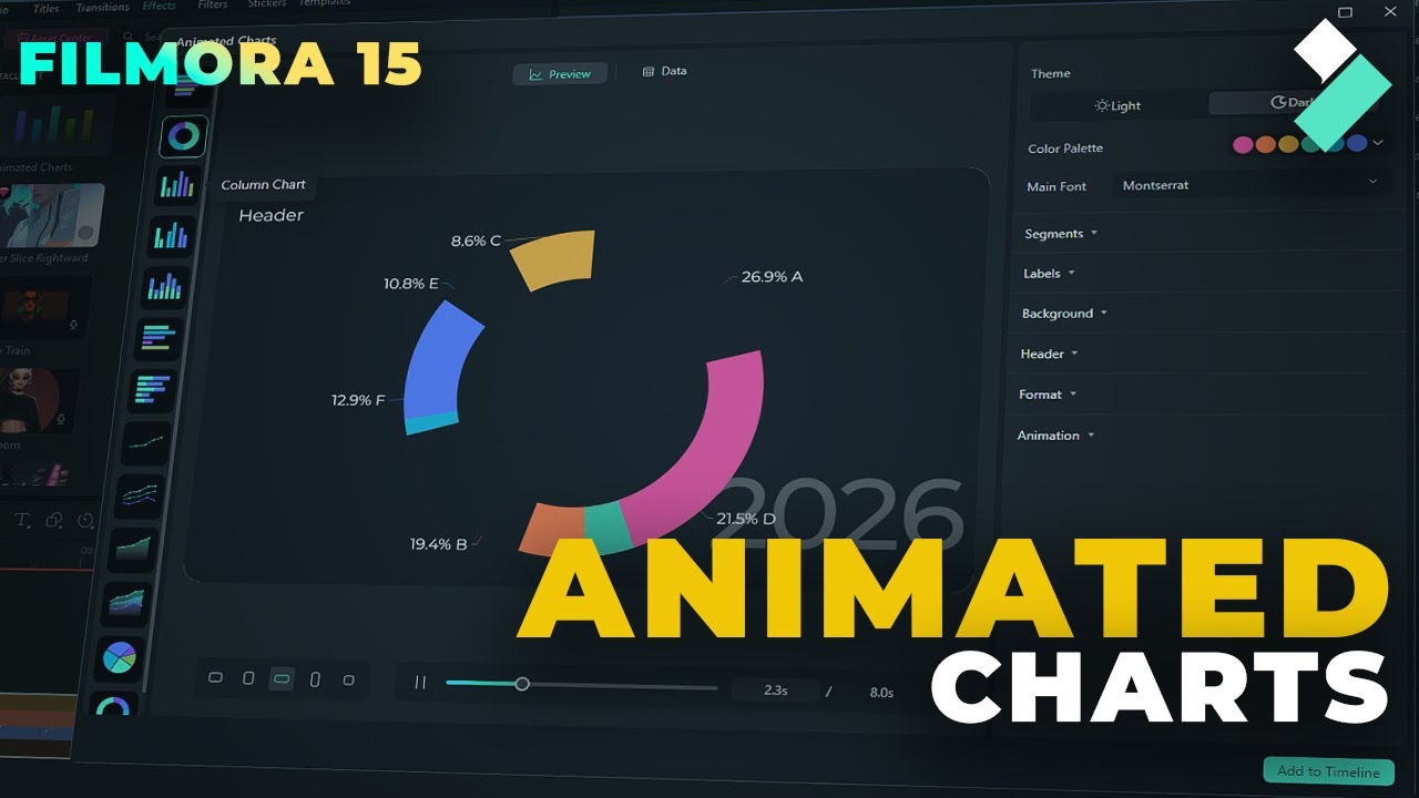 Filmora 15 New Feature - Animated Chart | Filmora 15 new features