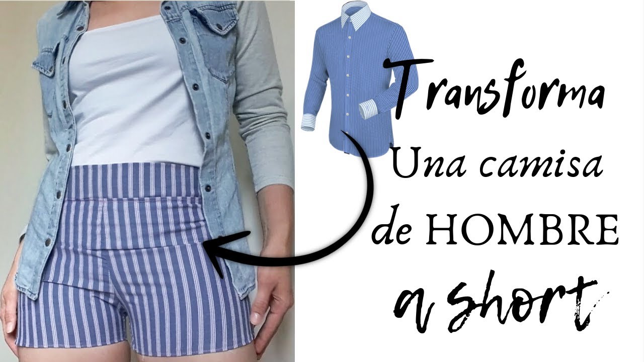 DIY - Transforma una CAMISA de hombre en SHORTS  en solo 5 MINUTOS 😲