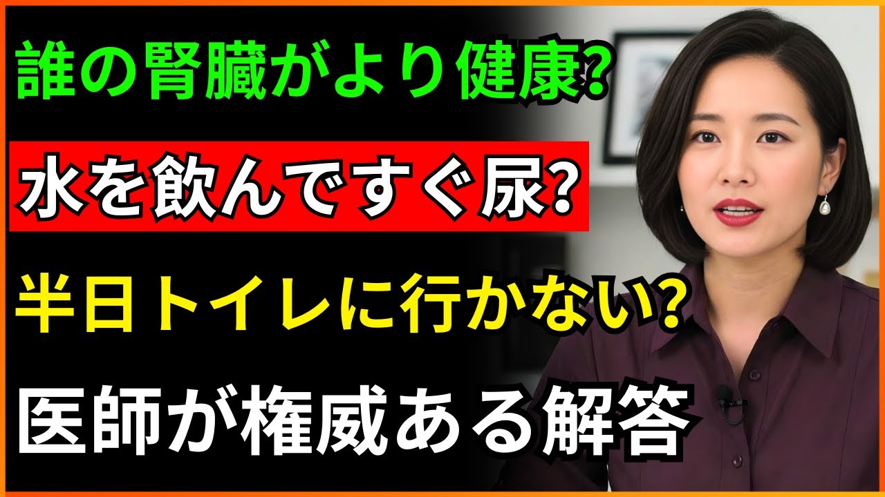 水を飲んだ後すぐに尿を出す人と半日トイレに行かない人、どちらの腎臓がより健康なのか？医師が明らかにした衝撃的な真実！真相は意外だ！