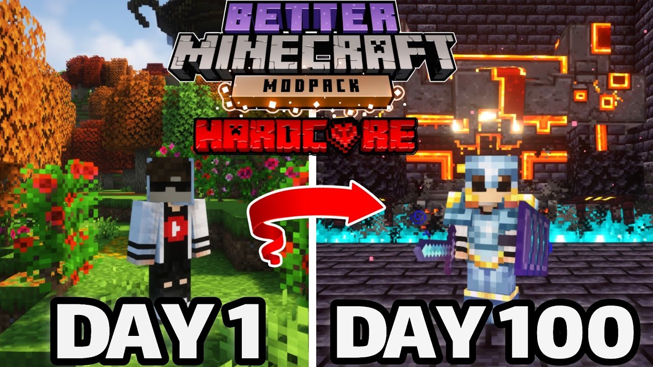 صد روز هاردکور بتر ماینکرفت زنده موندم و این اتفاق افتاد || Better Minecraft Hardcore