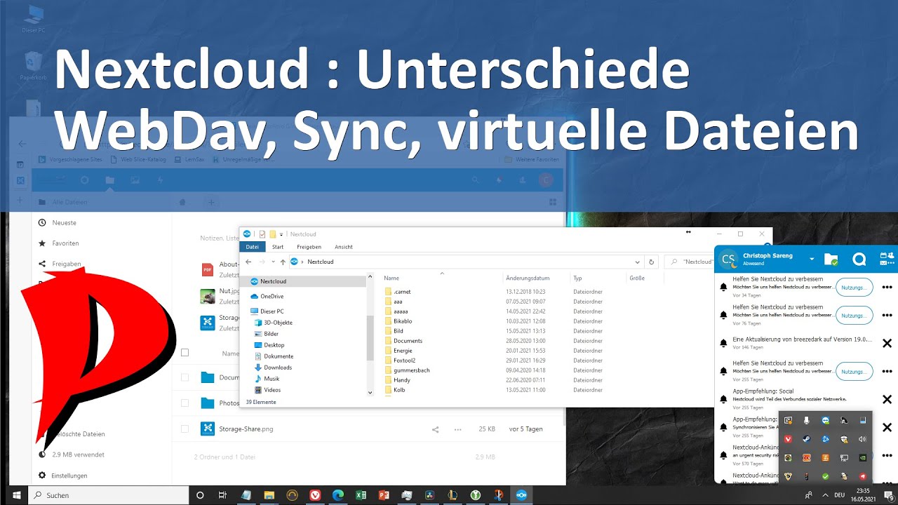 Nextcloud | Netzlaufwerk mit WebDav, Sync klassisch und Sync mit virtuellen Dateien | Unterschiede