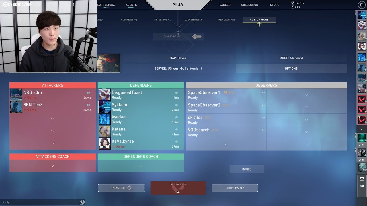 Sykkuno plays Valorant with Toast , Rae, Kyedae and Miyoung vs 2 pros TenZ & s0m