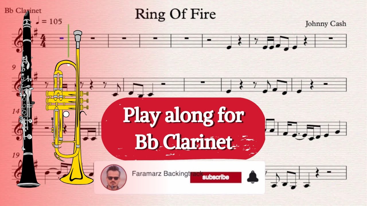 Ring of fire - Johnny Cash | Play along for Bb Clarinet & Trumpet
