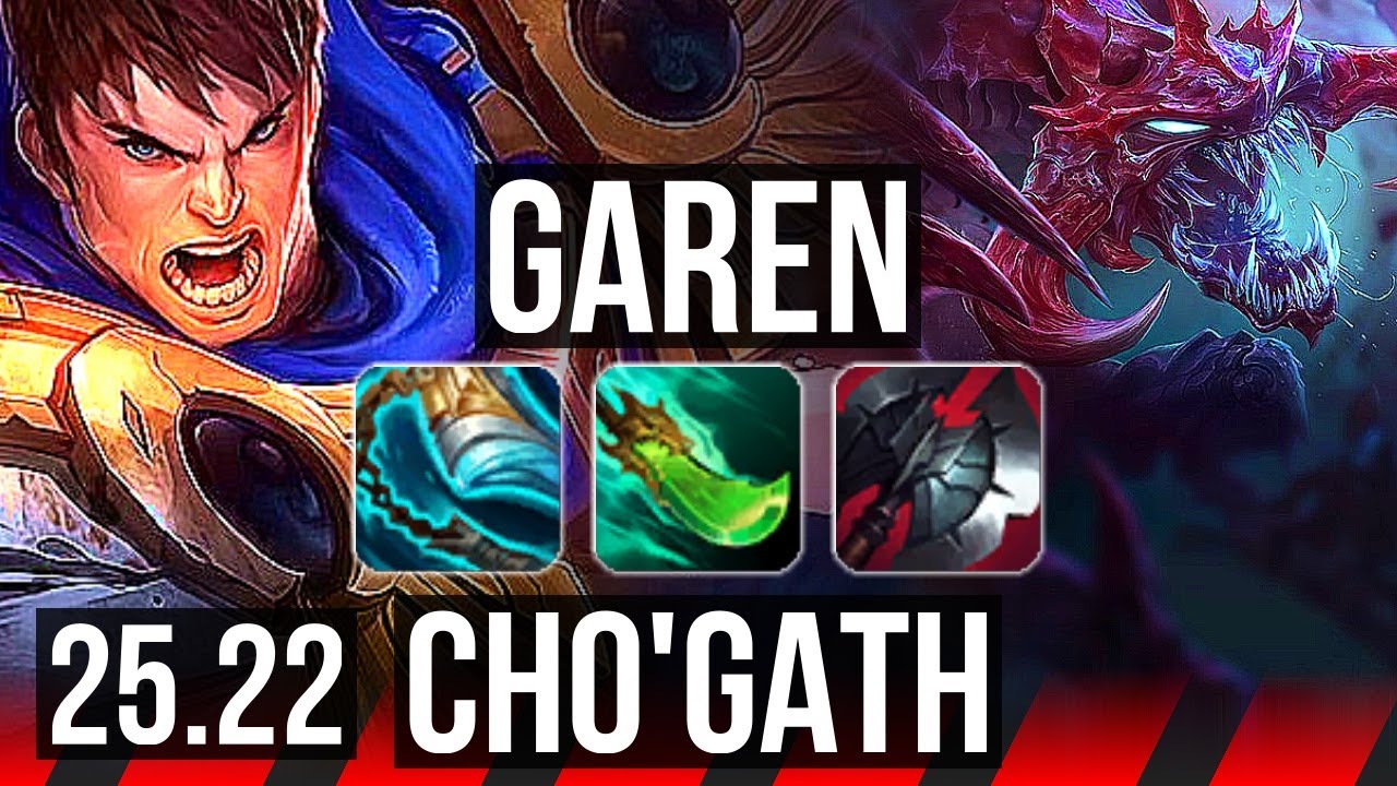 GAREN vs CHO'GATH (TOP) | 5k comeback, Godlike | EUW Diamond | 25.22