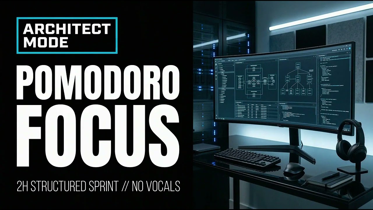 ARCHITECT MODE 🏗️ 2H Pomodoro Focus // Structured Coding Music (No Vocals)