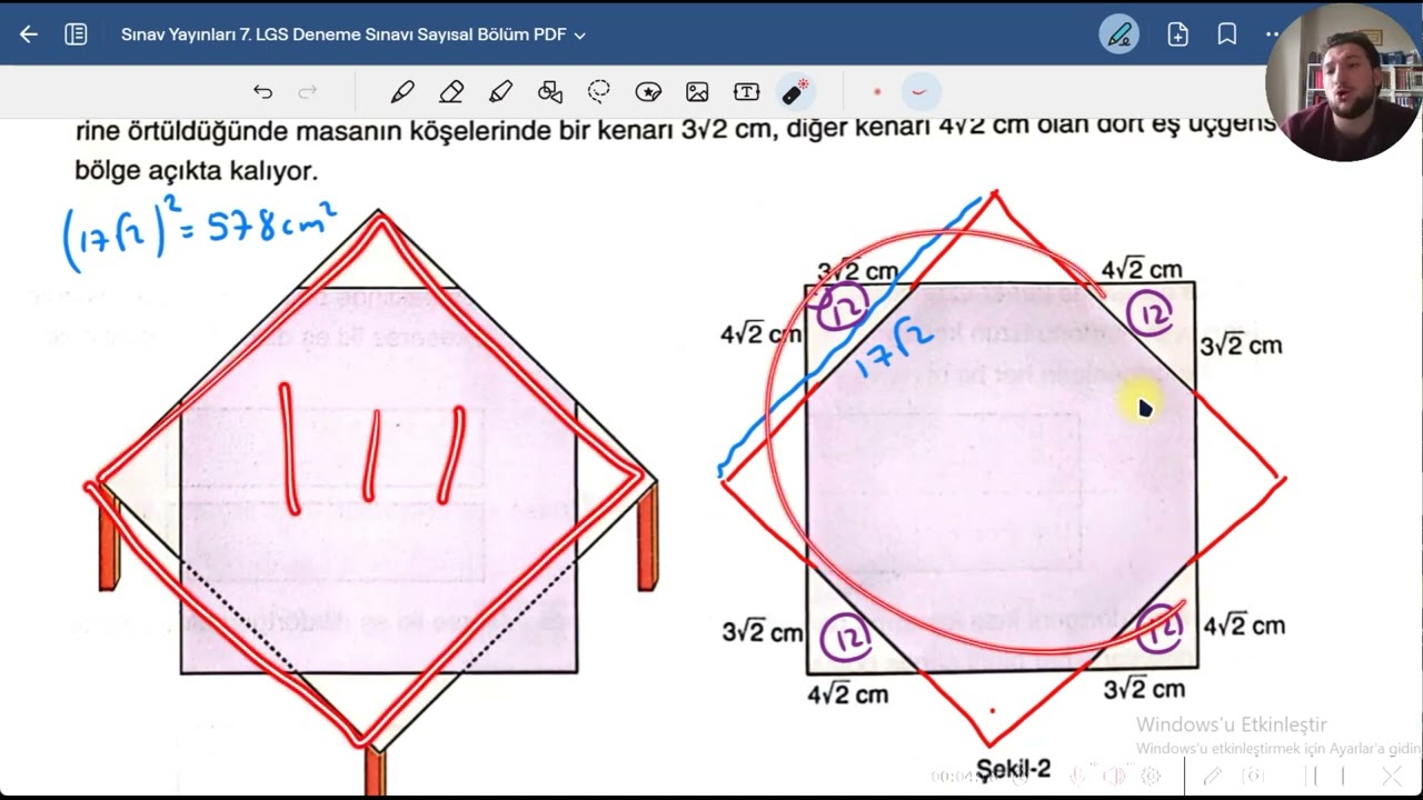 Sınav Yayınları 2024 LGS Deneme Sınavı 7 Matematik Testi Çözümleri (16, 17, 18, 19 ve 20. Sorular)