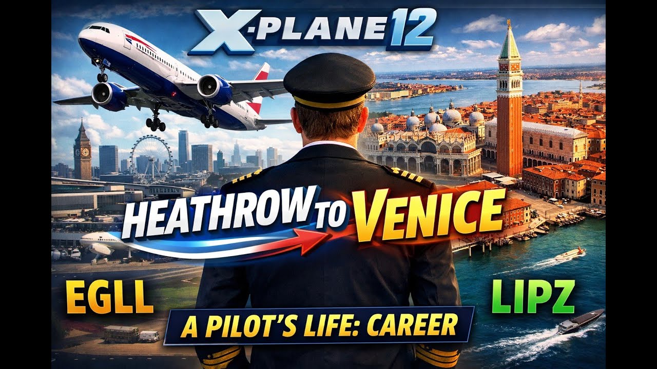 X-Plane 12 | Toliss A321 (EGLL) Heathrow to (LIPZ) Venice (Career)