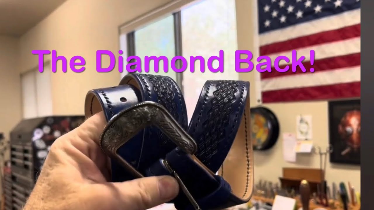 How To make This New Leather Belt “The Diamond Back” -  Easy Handmade Leather Belt #leatherproject