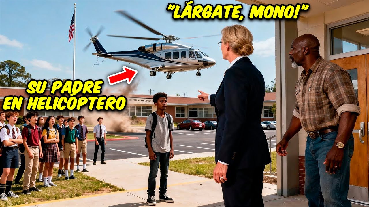 El Director Expulsa Al Hijo Negro, Al Día Siguiente Llega El Helicóptero De Un Multimillonario.