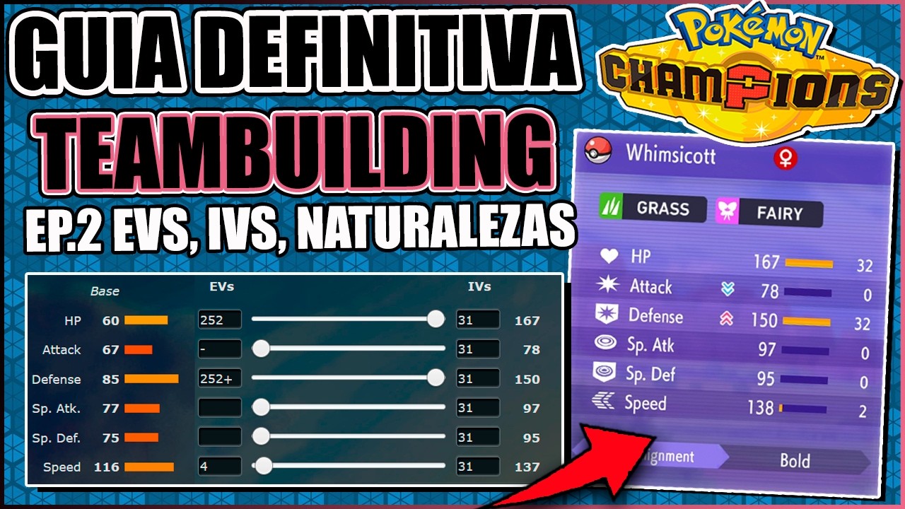 GUIA TEAMBUILDING para POKEMON CHAMPIONS / EVS, IVS y NATURALEZAS