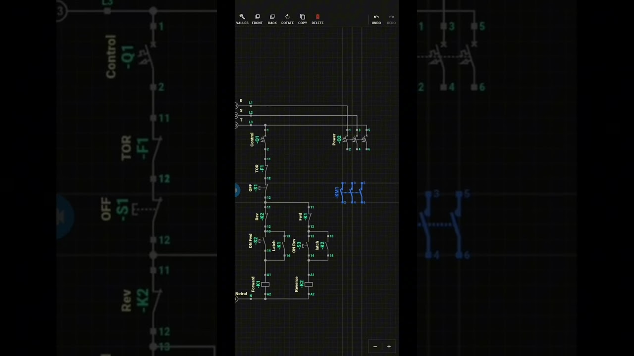 membuat wiring diagram control dan power forward reverse interlock menggunakan tombol dengan mudah