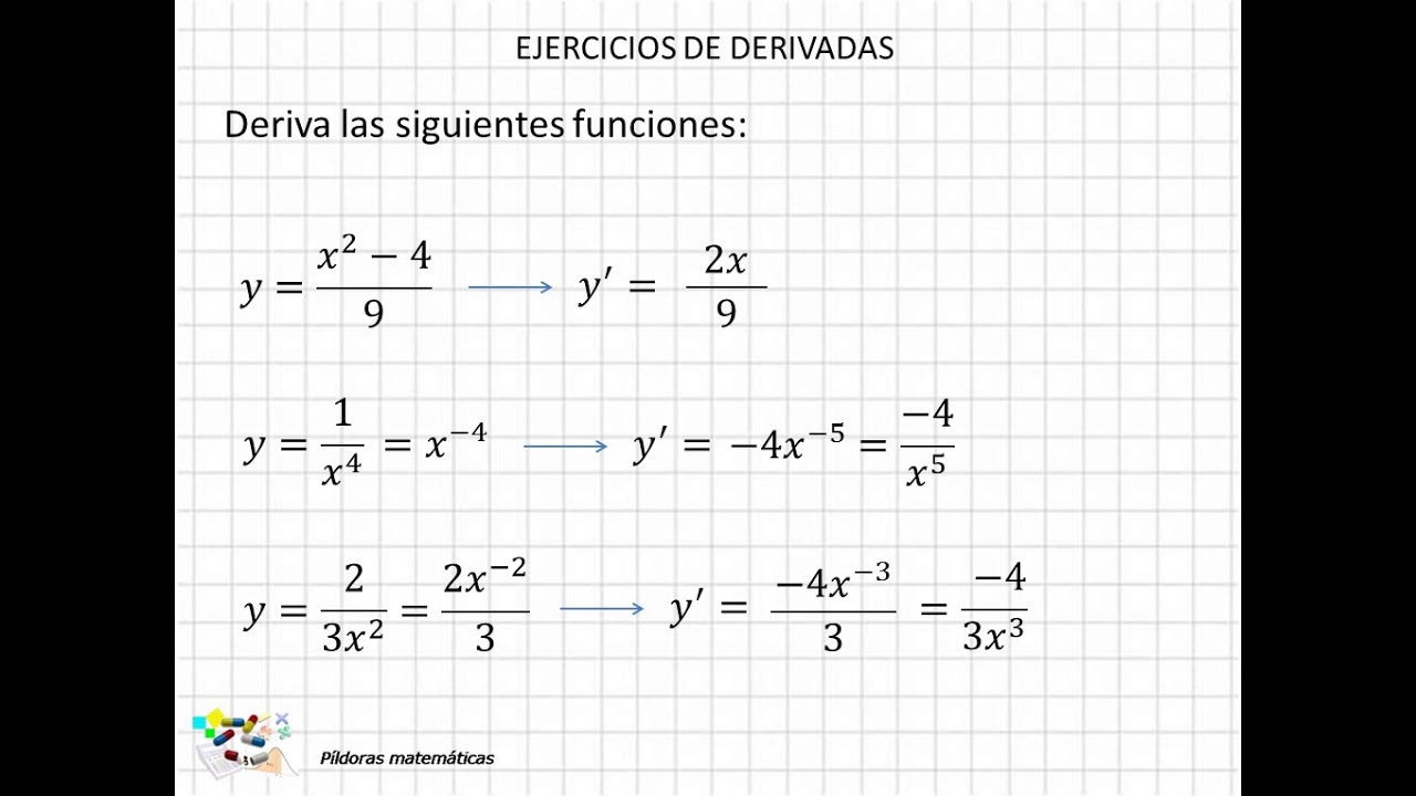 15 Ejercicios de derivadas I