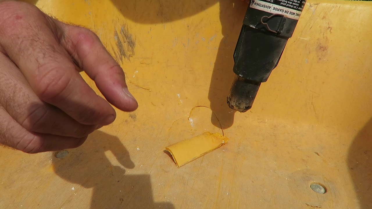 How to fix cracked plastic on a wheelbarrow & save money