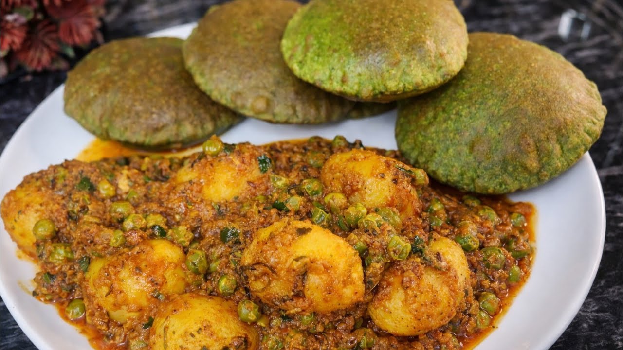 इतनी टेस्टी कि सब्ज़ी खत्म, पूरी कम पड़ गई | Bathue ki Puri | Aloo Matar Recipe | Meeta ka Zayka