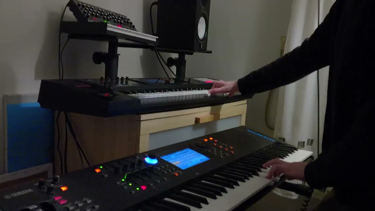 Instrumental synth music playing over backing tracks