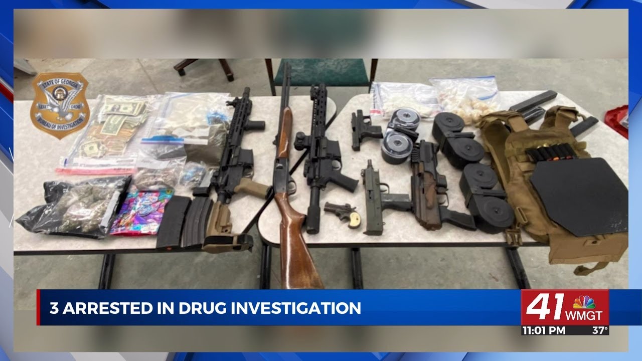 GBI arrests three in Middle Georgia drug bust; meth trafficking, weapons charges filed