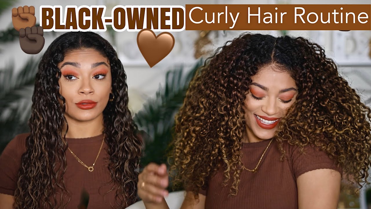 Curly Hair Routine Using ONLY Black-Owned Hair Brands | jasmeannnn