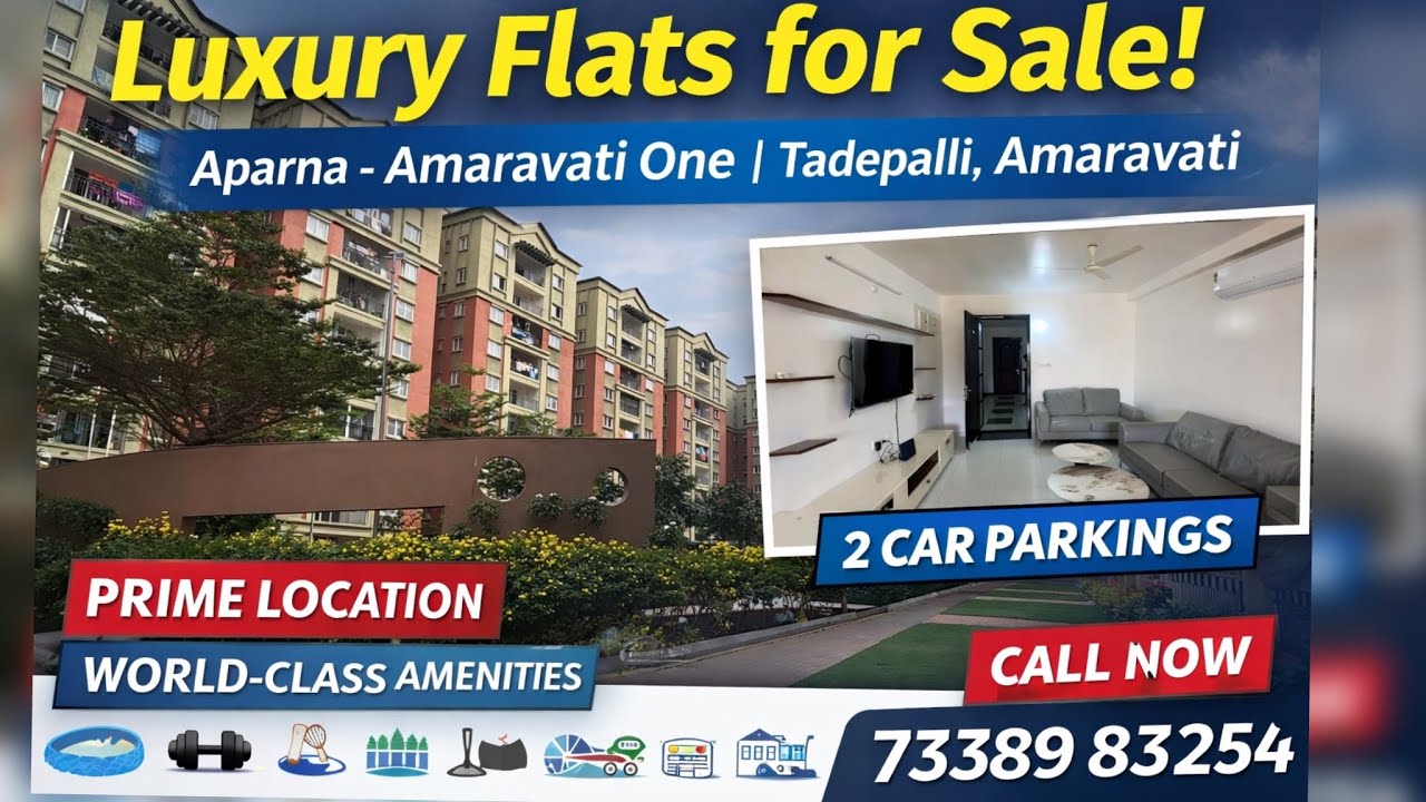 Luxury Gated Community apartment flat for sale in Aparna Amaravati one #tadepalli 