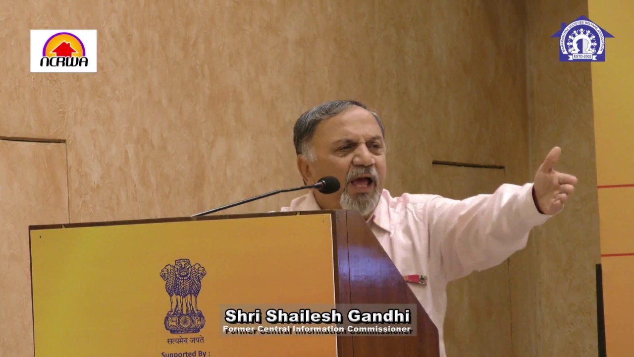 5th NCRWA: Shri Shailesh Gandhi speaks on Right to Information