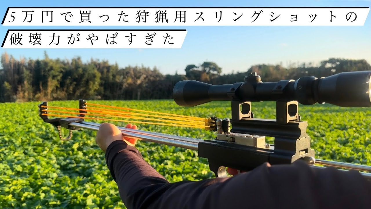 5万円で買った狩猟用スリングショットの破壊力がやばすぎた