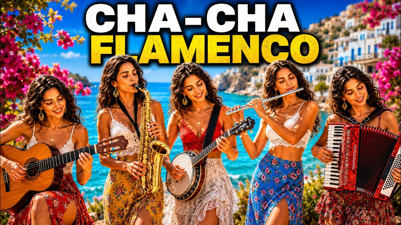 European Folk-Fusion Groove &ndash; Mediterranean Cha-Cha Beat with Flamenco, Accordion, Banjo,Flute & Sax
