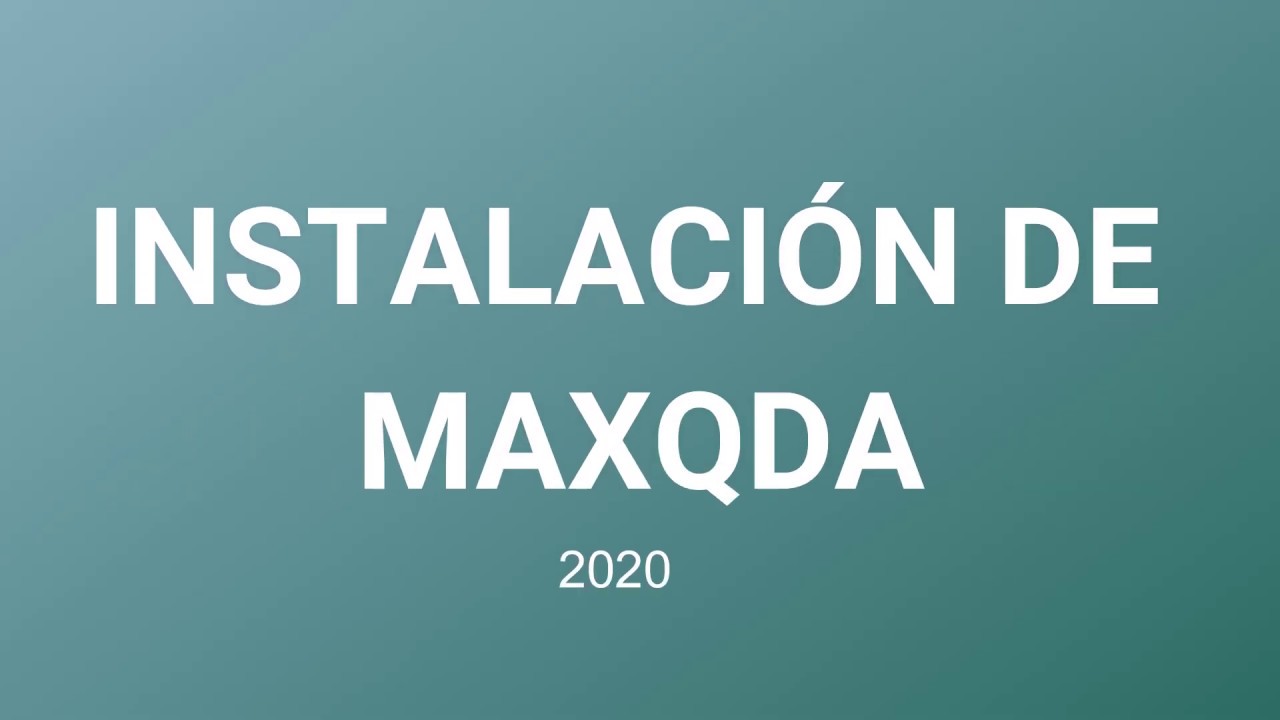 Instalar MaxQDA 2020