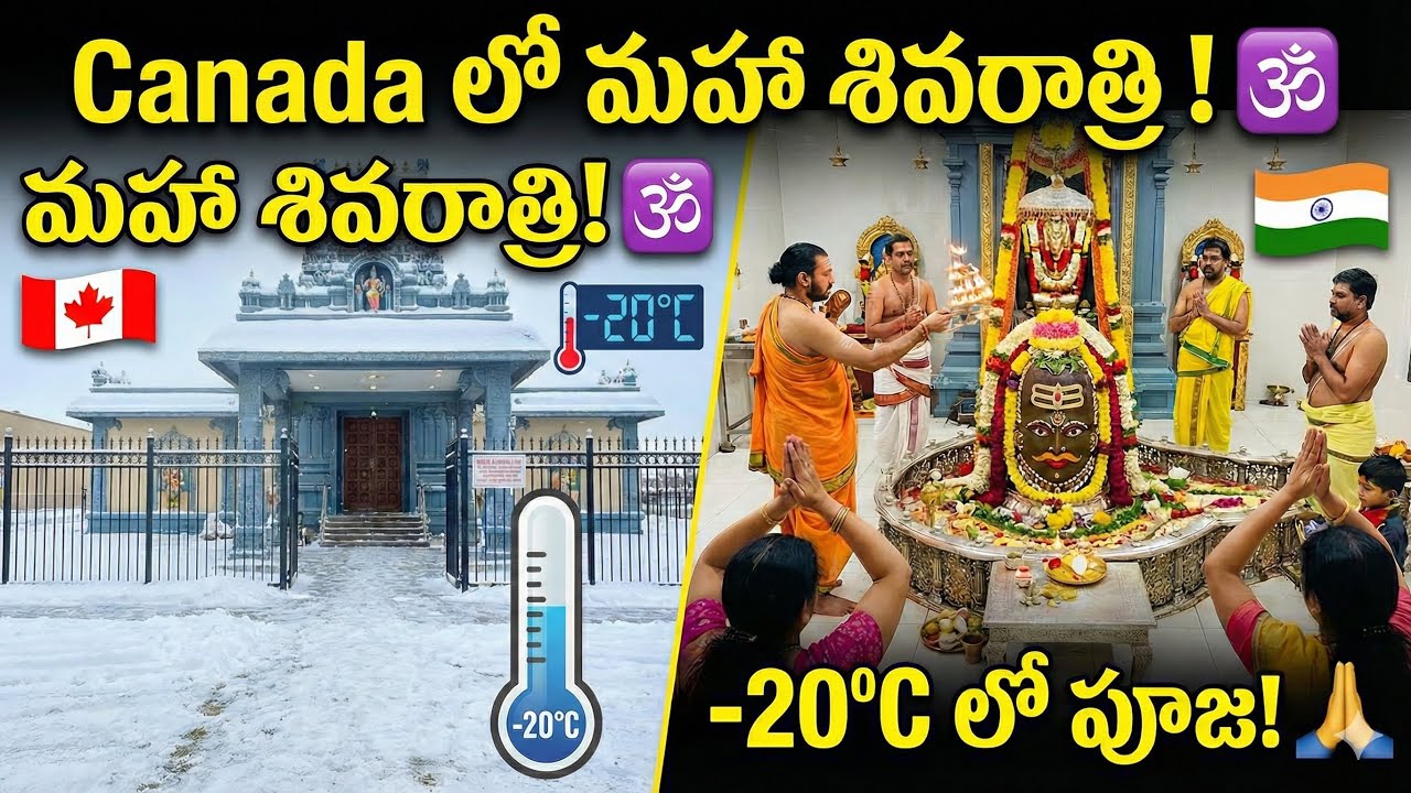 Maha shivarathri in Canada!Outside it's freezing -20°but inside the templeShiva's name created heat