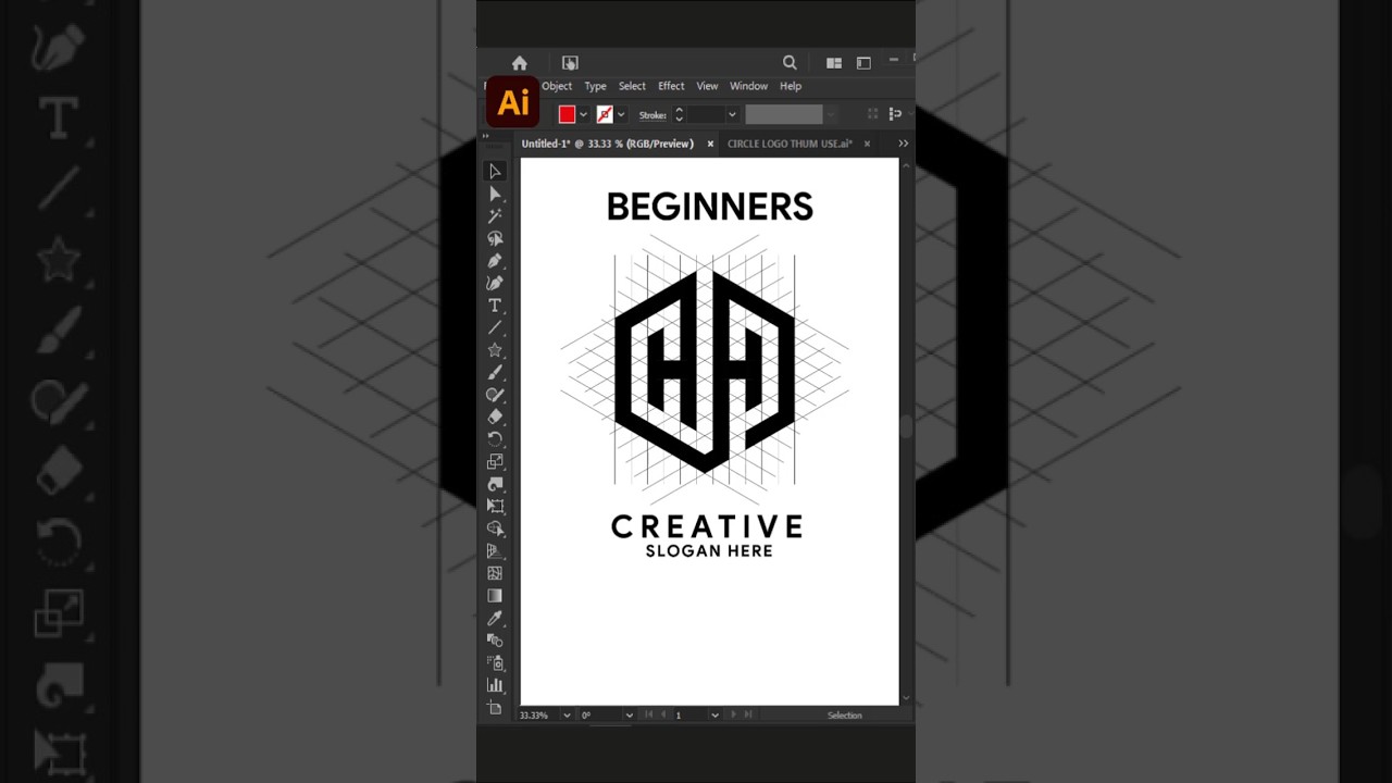 Adobe Illustrator 2025 Tips - How To Create HH Letter Logo Design Process #GfxHunters #short