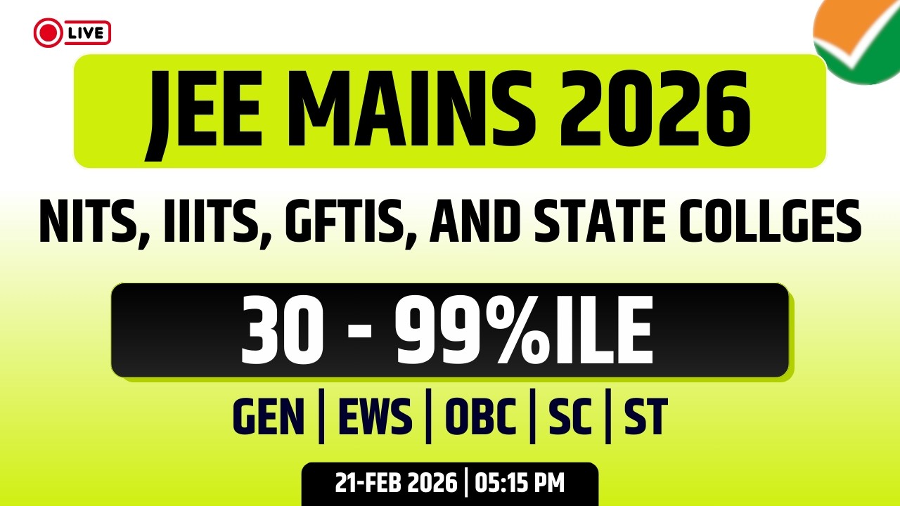JEE Main 2026: NITs, IIITs, & GFTIs for 30 to 99 Percentile! 🏫 Full College List