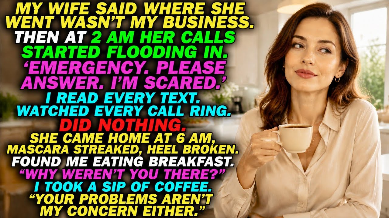MY WIFE SAID WHERE SHE WENT WASN'T MY BUSINESS. THEN AT 2 AM HER CALLS STARTED FLOODING IN...