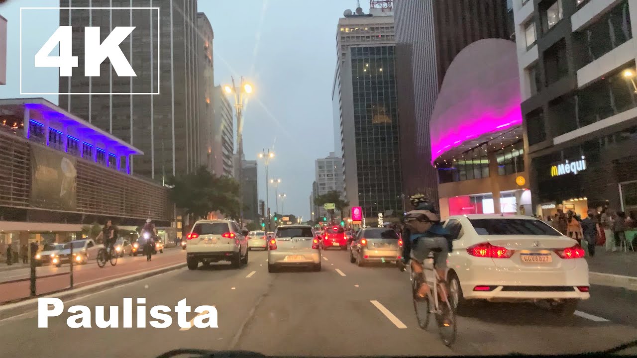 Paulista Avenue, Sao Paulo - Relaxing Drive - Brazil