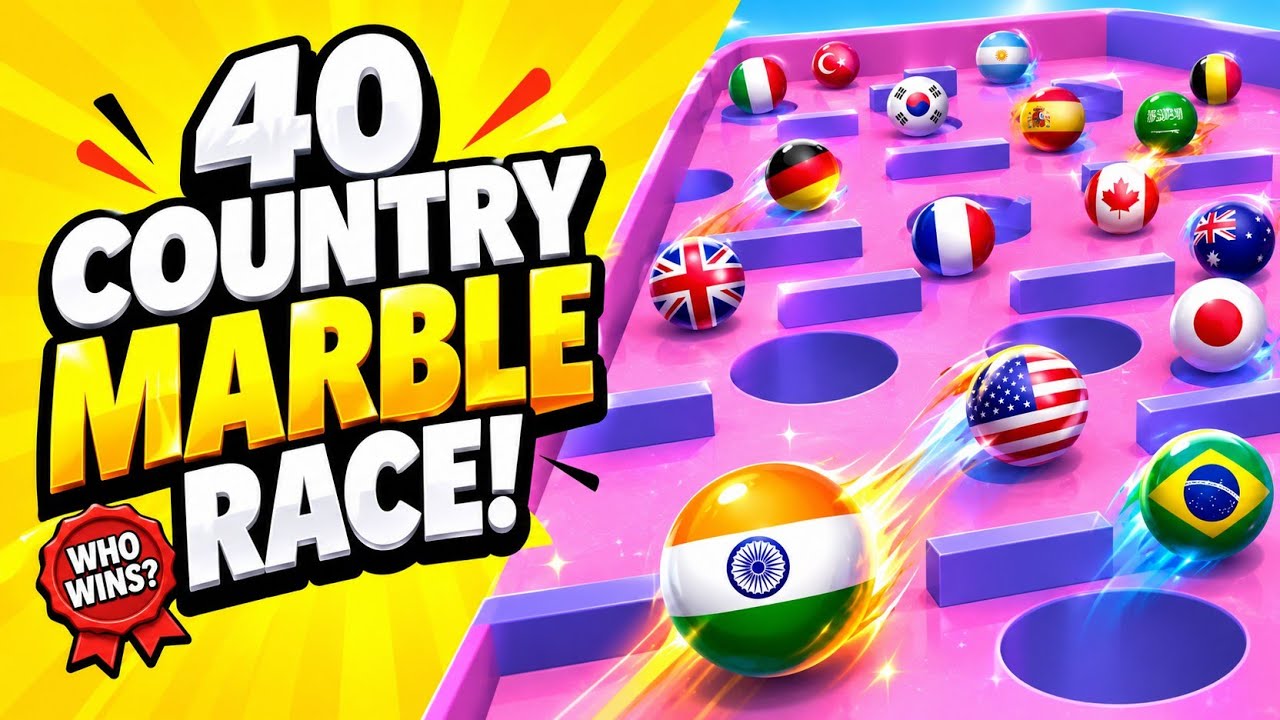 40 Country Marble Race..!🏁