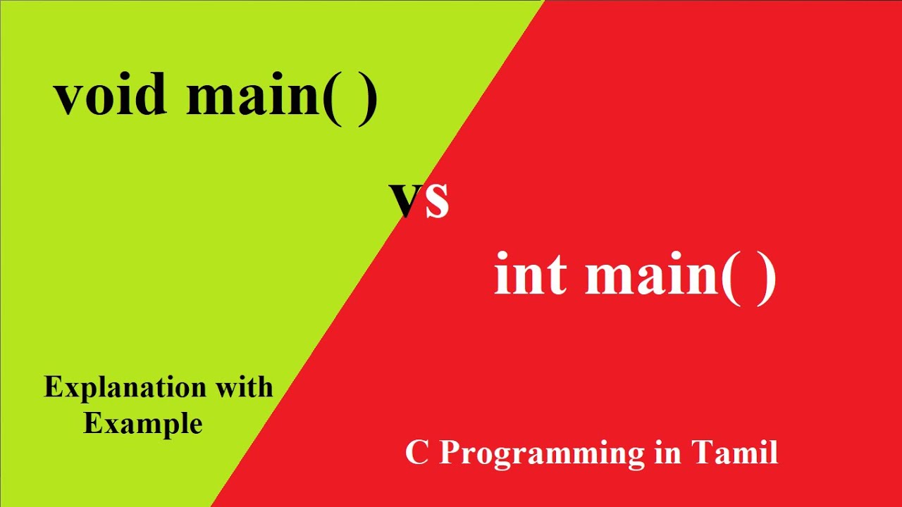 int main() vs void main() | C Programming in Tamil | int main() vs void main() difference