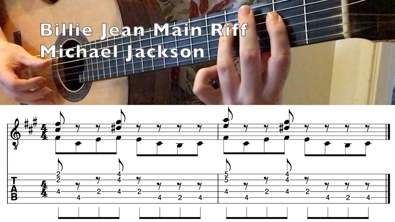 Billie Jean Main Riff Fingerstyle TAB & Sheet Music