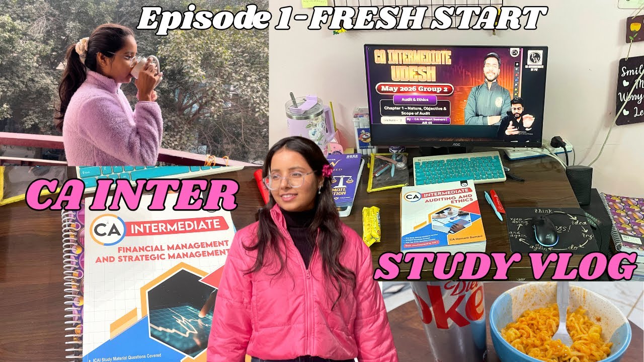Study Vlog💌|Dealing with backlog🤧|Ep 1- Fresh Start🌸