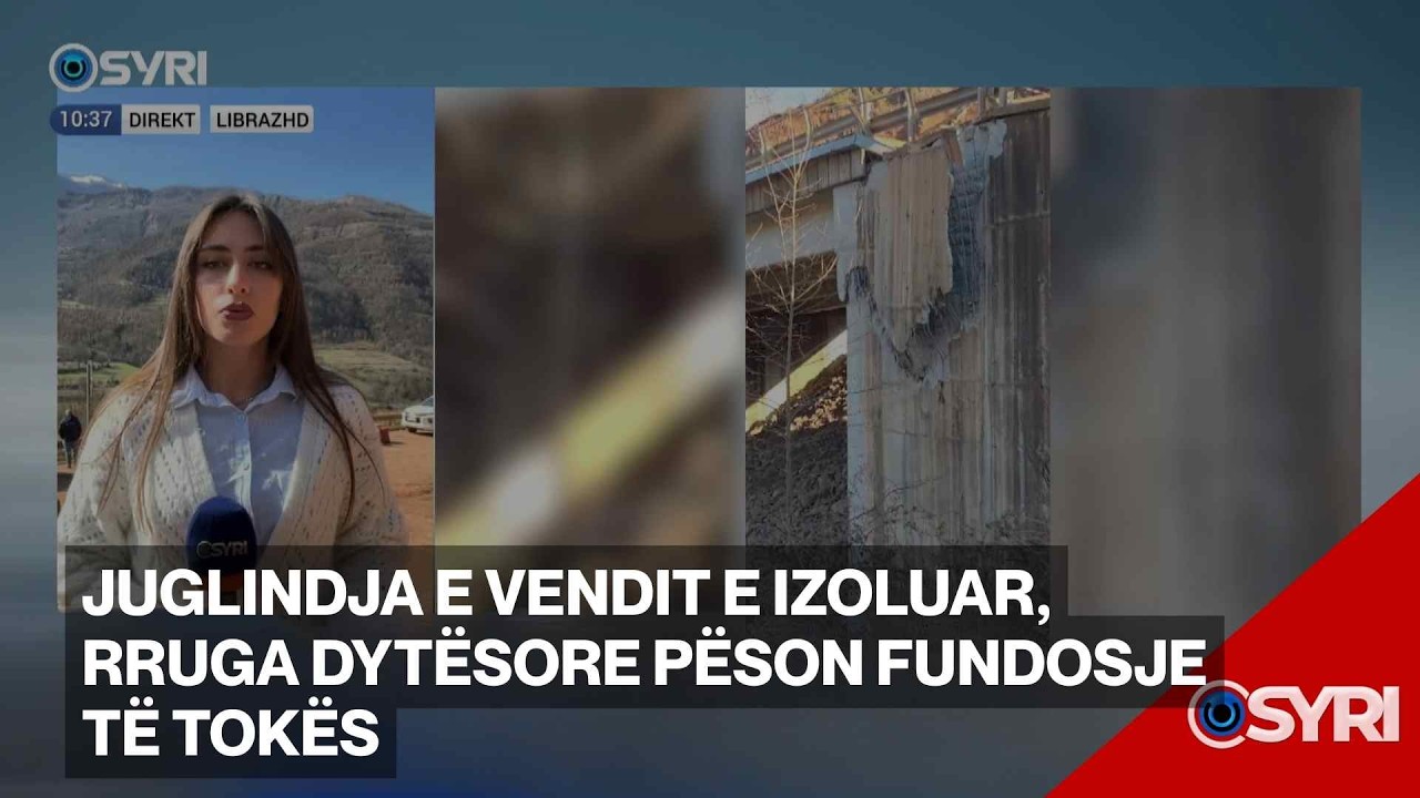 Juglindja e vendit e izoluar, rruga dytësore pëson fundosje të tokës