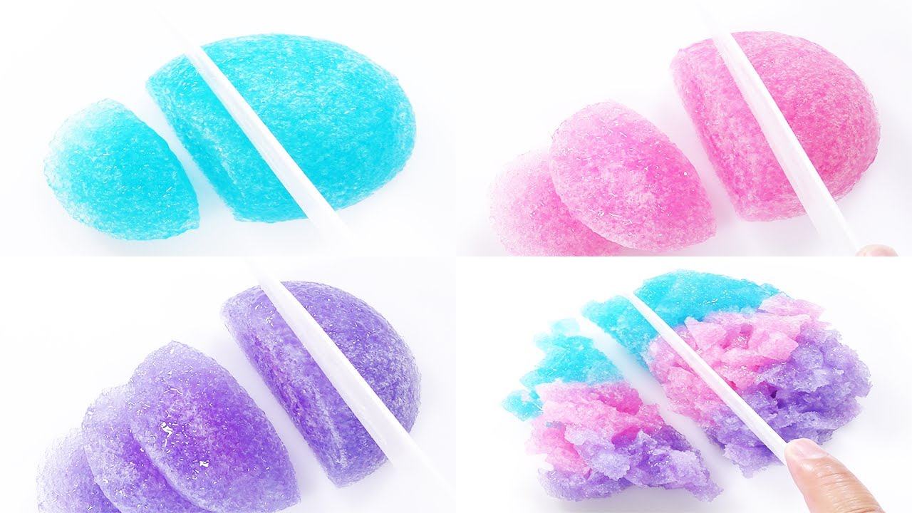 【ASMR】ユニコーンカラーのこんにゃくパフスライム【音フェチ】SPONGE SLIME【SlimeTube】