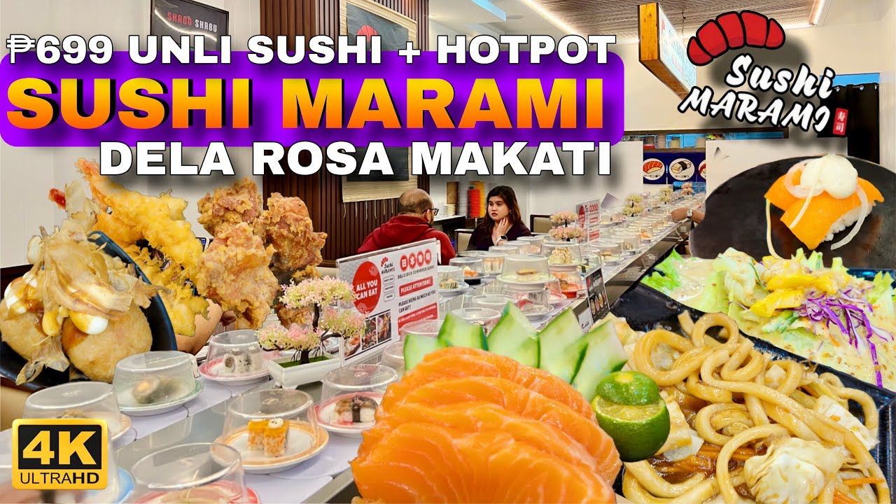 SUSHI MARAMI Buffet in Makati | ₱699 for Conveyor Belt SUSHI + Unlimited Hotpot?! 🤯 🍣🔥 🇵🇭