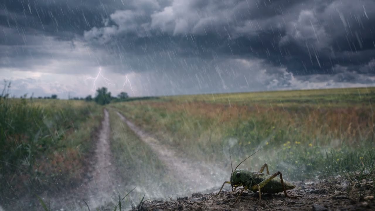 Warm Summer Rain with Crickets and Distant Thunder – Deep Sleep, Relax and Focus 8 Hours