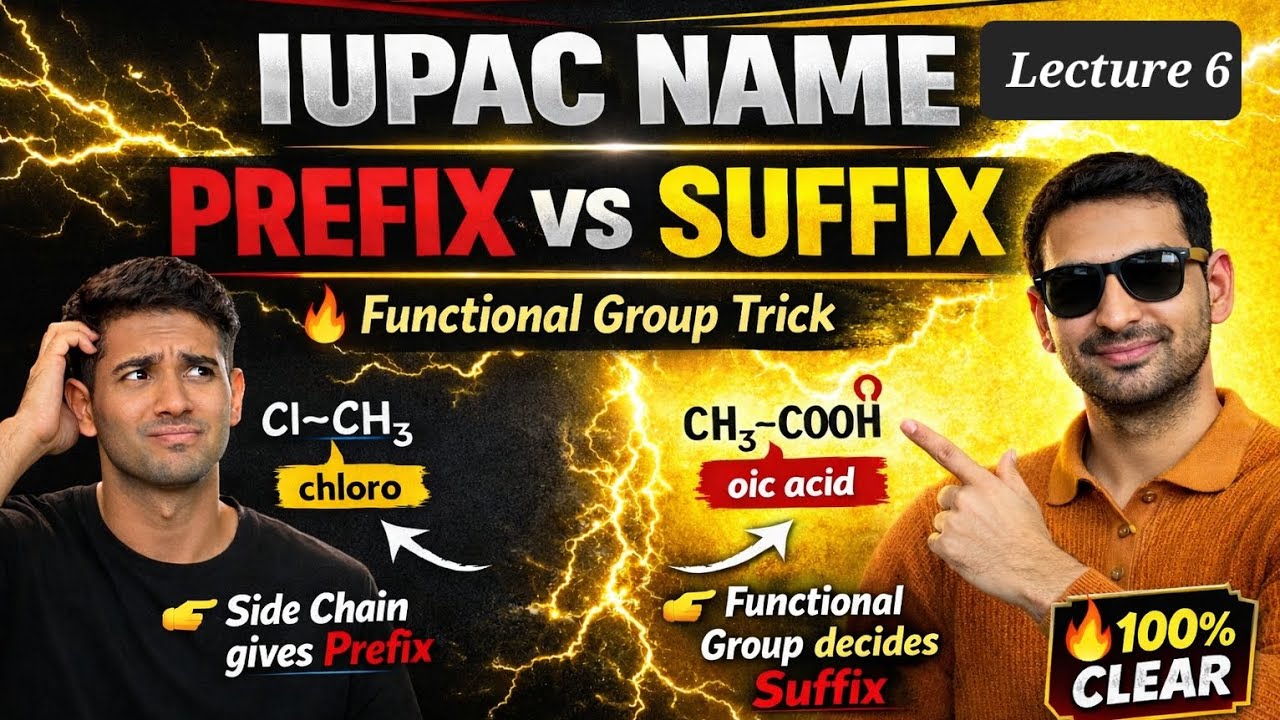 IUPAC- Nomenclature|| functional Group Prefix and Suffix and Side Chain|| 9th to 12th NEET/ iit.