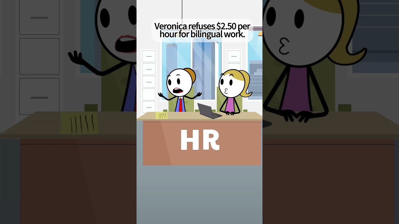 Veronica refuses $2.50 perhour for bilingual work. #corporate #manager #worklife #animation
