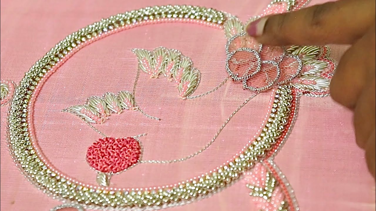 Double color bead loading/ 3d bird embroidery